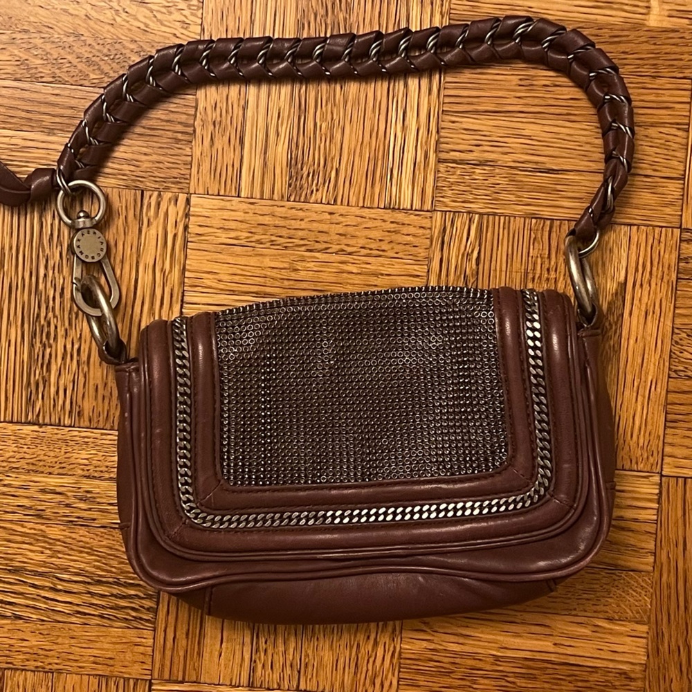 Purple Leather BCBG Shoulder Clutch